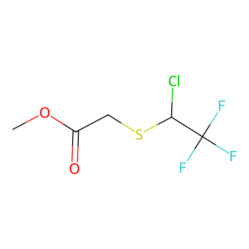 Methyl [(1-chloro-2,2,2-trifluoroethyl)thio]acetate structure