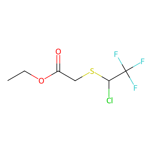 Ethyl [(1-chloro-2,2,2-trifluoroethyl)thio]acetate structure
