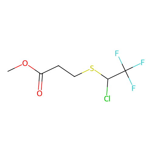 Methyl 3-[(1-chloro-2,2,2-trifluoroethyl)thio]propanoate structure