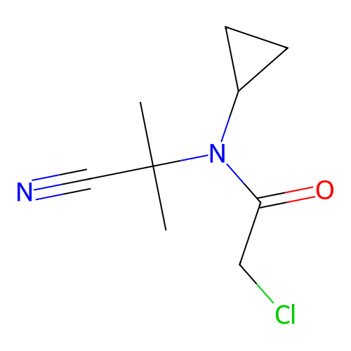 2-chloro-N-(1-cyano-1-methylethyl)-N-cyclopropylacetamide structure