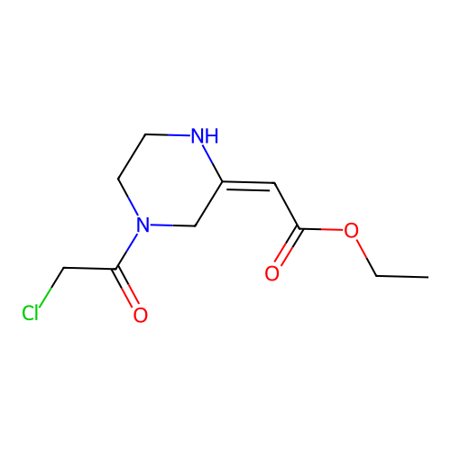 Ethyl 2-(4-(2-chloroacetyl)piperazin-2-ylidene)acetate structure