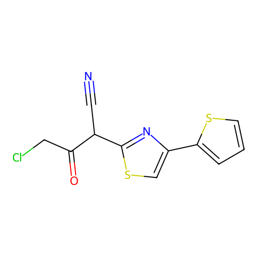 4-Chloro-3-oxo-2-(4-thien-2-yl-1,3-thiazol-2-yl)butanenitrile structure