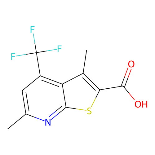 3,6-Dimethyl-4-(trifluoromethyl)thieno[2,3-b]pyridine-2-carboxylic acid structure