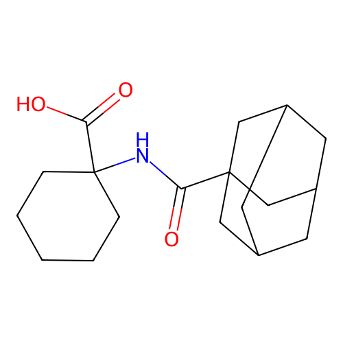 1-[(1-Adamantylcarbonyl)amino]cyclohexanecarboxylic acid structure