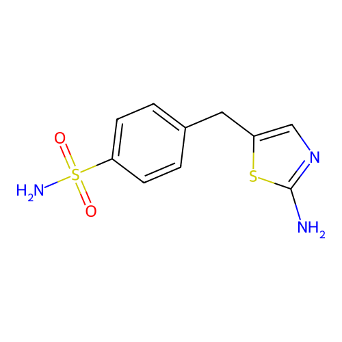 4-[(2-Amino-1,3-thiazol-5-yl)methyl]benzene-1-sulfonamide structure