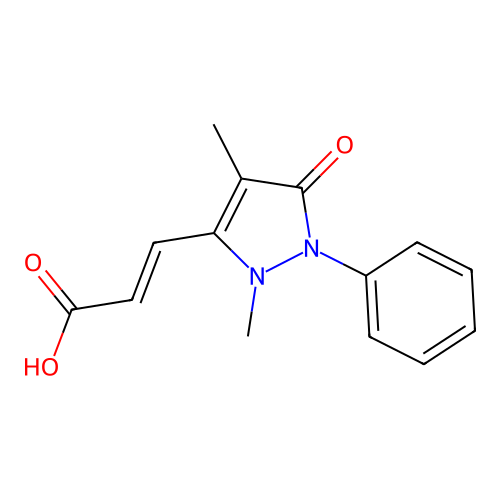 3-(2,5-Dihydro-2,4-dimethyl-5-oxo-1-phenyl-1H-pyrazol-3-yl)-2-propenoic acid structure