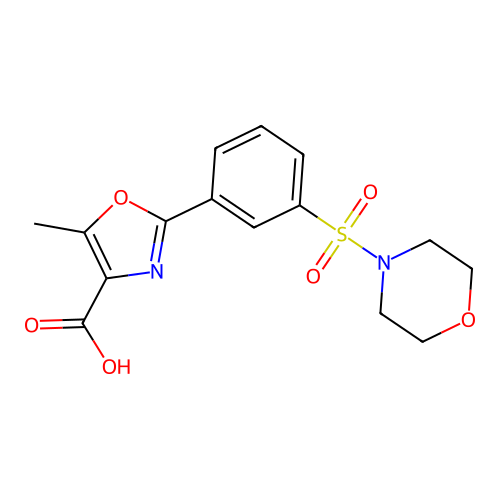 5-Methyl-2-[3-(morpholine-4-sulfonyl)phenyl]-1,3-oxazole-4-carboxylic acid structure