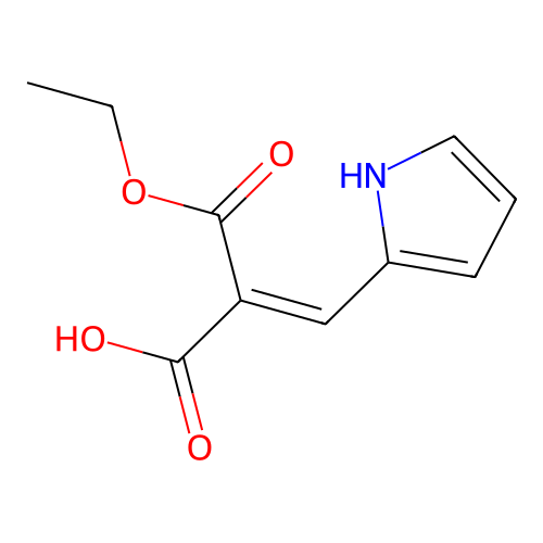 2-(ethoxycarbonyl)-3-(1H-pyrrol-2-yl)prop-2-enoic acid structure