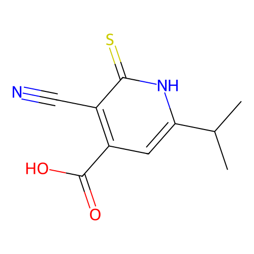3-Cyano-6-isopropyl-2-mercaptoisonicotinic acid structure