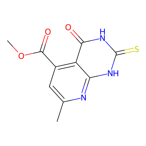 methyl 7-methyl-4-oxo-2-sulfanyl-3H,4H-pyrido[2,3-d]pyrimidine-5-carboxylate structure