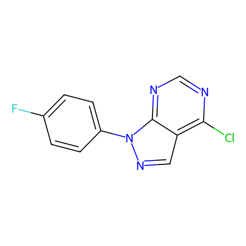 4-chloro-1-(4-fluorophenyl)-1H-pyrazolo(3,4-d)pyrimidine structure