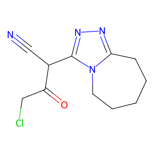 4-chloro-3-oxo-2-{5H,6H,7H,8H,9H-[1,2,4]triazolo[4,3-a]azepin-3-yl}butanenitrile structure