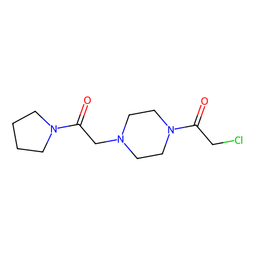 2-Chloro-1-{4-[2-oxo-2-(pyrrolidin-1-yl)ethyl]piperazin-1-yl}ethan-1-one structure