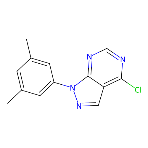 4-chloro-1-(3,5-dimethylphenyl)-1H-pyrazolo[3,4-d]pyrimidine structure