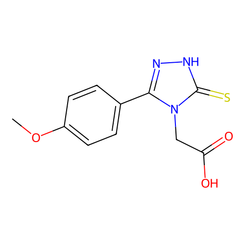 2-[3-(4-methoxyphenyl)-5-sulfanyl-4H-1,2,4-triazol-4-yl]acetic acid structure