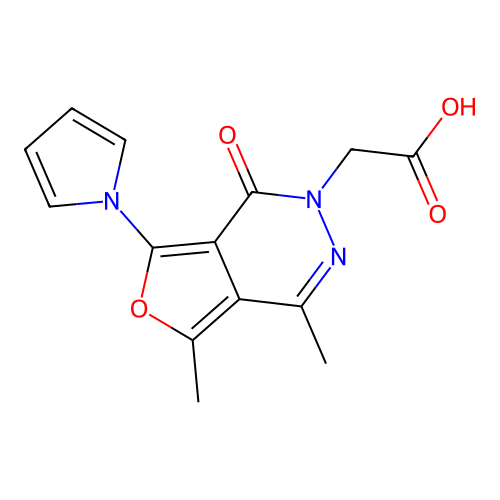 2-(4,5-Dimethyl-1-oxo-7-(1H-pyrrol-1-yl)furo[3,4-d]pyridazin-2(1H)-yl)acetic acid structure