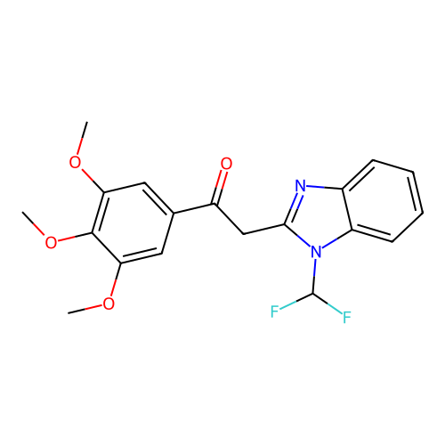 2-[1-(difluoromethyl)-1H-1,3-benzodiazol-2-yl]-1-(3,4,5-trimethoxyphenyl)ethan-1-one structure