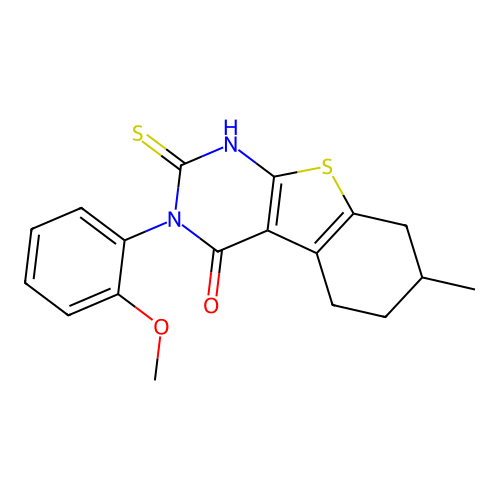 4-(2-methoxyphenyl)-11-methyl-5-sulfanyl-8-thia-4,6-diazatricyclo[7.4.0.0,2,7]trideca-1(9),2(7),5-trien-3-one structure