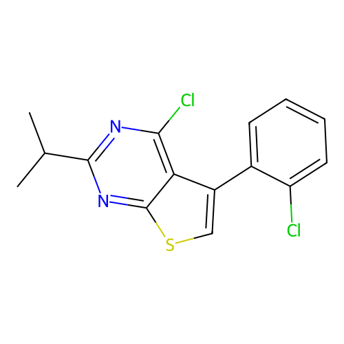 4-Chloro-5-(2-chlorophenyl)-2-isopropylthieno[2,3-d]pyrimidine structure