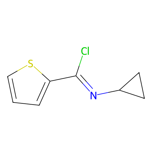 N-cyclopropylthiophene-2-carbonimidoyl chloride structure