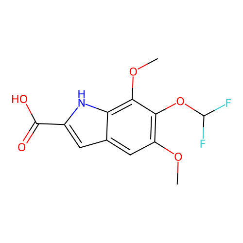 6-(difluoromethoxy)-5,7-dimethoxy-1H-indole-2-carboxylic Acid structure