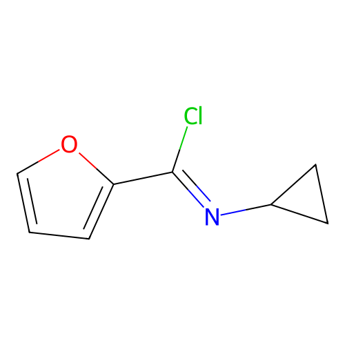 N-cyclopropylfuran-2-carboximidoyl chloride structure