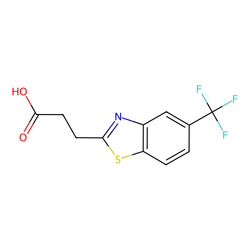 3-[5-(Trifluoromethyl)-1,3-benzothiazol-2-yl]propanoic acid structure