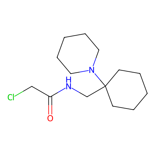 2-chloro-N-{[1-(piperidin-1-yl)cyclohexyl]methyl}acetamide structure