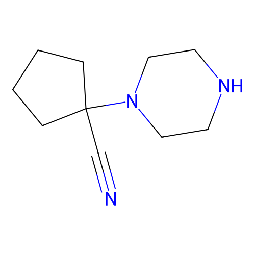 1-(Piperazin-1-yl)cyclopentane-1-carbonitrile structure