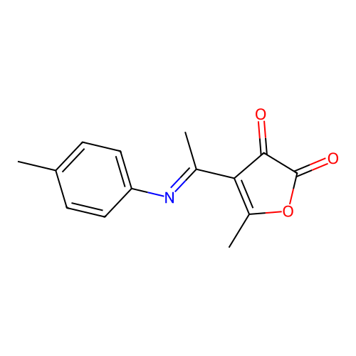 5-Methyl-4-(1-((4-methylphenyl)imino)ethyl)-2,3-furandione structure