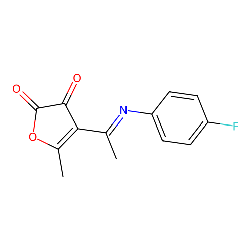 4-(1-((4-Fluorophenyl)imino)ethyl)-5-methyl-2,3-furandione structure