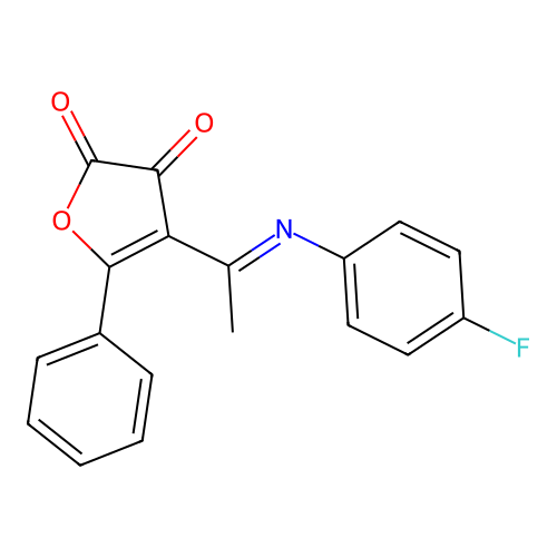 4-(1-((4-Fluorophenyl)imino)ethyl)-5-phenyl-2,3-furandione structure