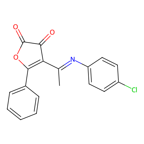 4-(1-((4-Chlorophenyl)imino)ethyl)-5-phenyl-2,3-furandione structure