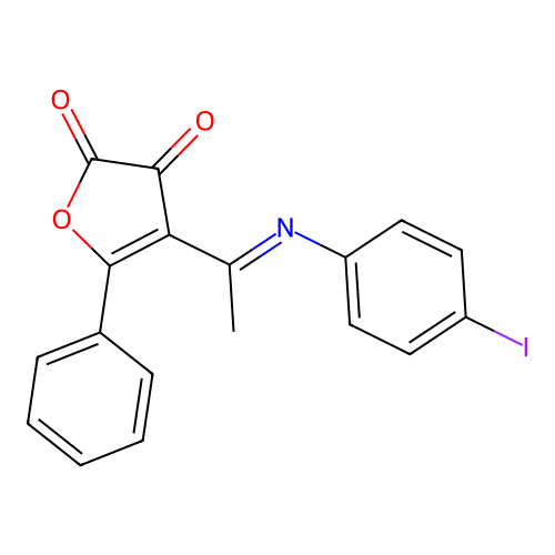 4-(1-((4-Iodophenyl)imino)ethyl)-5-phenyl-2,3-furandione structure