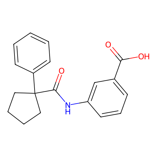3-((Phenylcyclopentyl)carbonylamino)benzoic acid structure