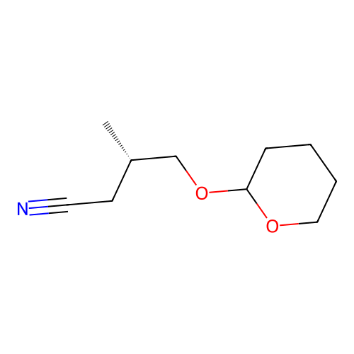(3S)-3-methyl-4-(oxan-2-yloxy)butanenitrile structure