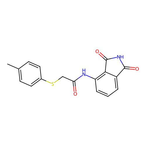 N-(1,3-dioxoisoindolin-4-yl)-2-(p-tolylthio)acetamide structure