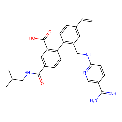 (1,1'-Biphenyl)-2-carboxylic acid, 2'-(((5-(aminoiminomethyl)-2-pyridinyl)amino)methyl)-4'-ethenyl-4-(((2-methylpropyl)amino)carbonyl)- structure