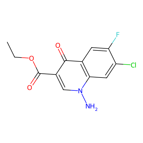 Ethyl 1-amino-7-chloro-6-fluoro-1,4-dihydro-4-oxoquinoline-3-carboxylate structure