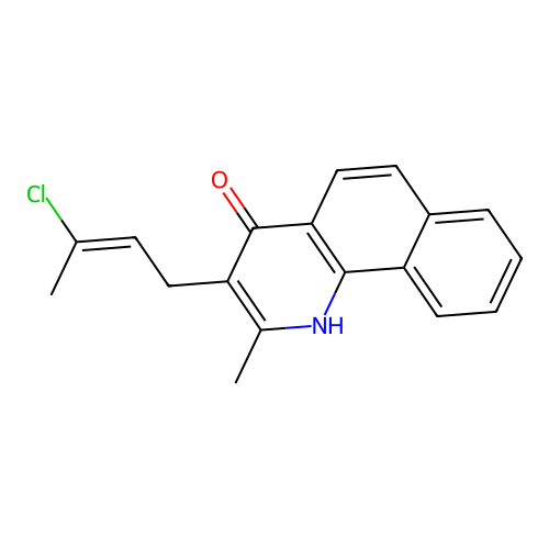 3-[(E)-3-chlorobut-2-enyl]-2-methyl-1H-benzo[h]quinolin-4-one structure