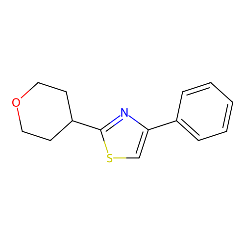 Thiazole, 4-phenyl-2-(tetrahydro-2H-pyran-4-yl)- structure