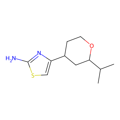 2-Thiazolamine, 4-[tetrahydro-2-(1-methylethyl)-2H-pyran-4-yl]- structure