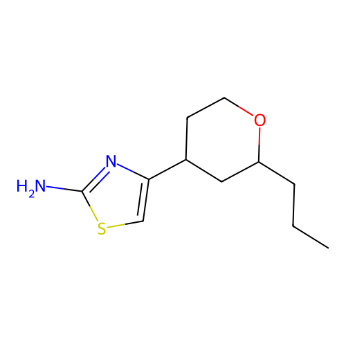 4-(2-Propyl-tetrahydro-pyran-4-yl)-thiazol-2-ylamine structure