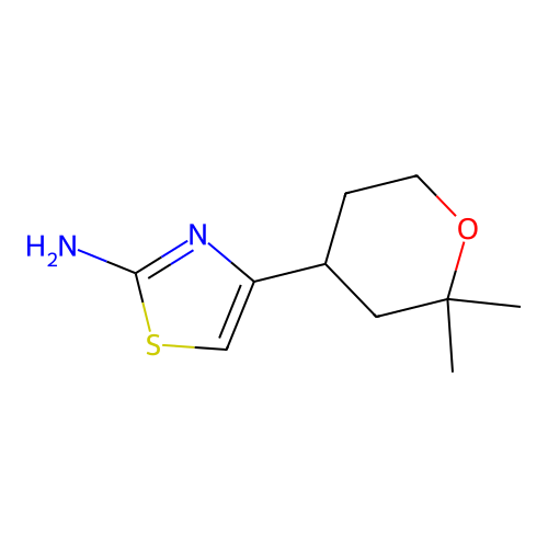 4-(2,2-二甲基氧杂环己-4-基)-1,3-噻唑-2-胺 structure