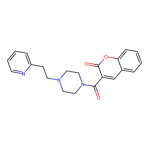3-{[4-(2-pyridin-2-ylethyl)piperazin-1-yl]carbonyl}-2H-chromen-2-one structure