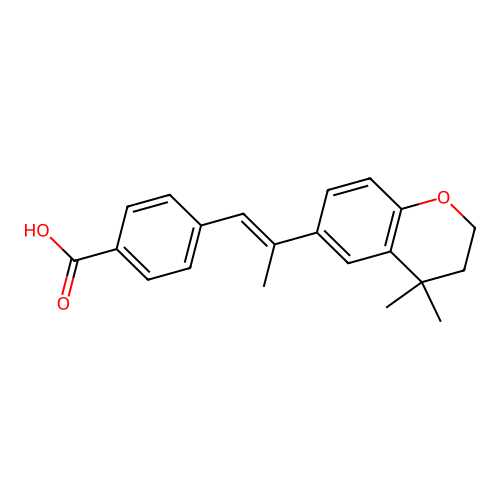 (E)-p-(2-(4,4-Dimethylchroman-6-yl)propenyl)benzoic acid structure