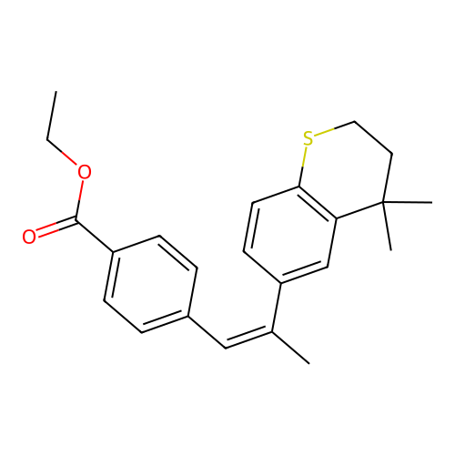 Ethyl 4-(2-(4,4-dimethylthiochroman-6-yl)propenyl)benzoate structure