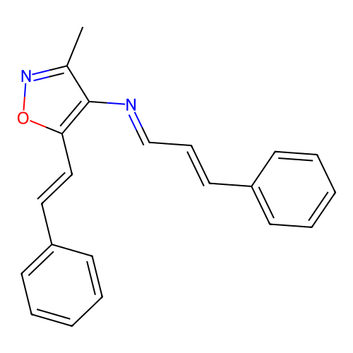 N-[3-methyl-5-(2-phenylethenyl)-1,2-oxazol-4-yl]-3-phenylprop-2-en-1-imine structure