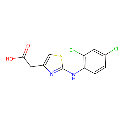 2-[2-(2,4-Dichloroanilino)-1,3-thiazol-4-yl]acetic acid structure