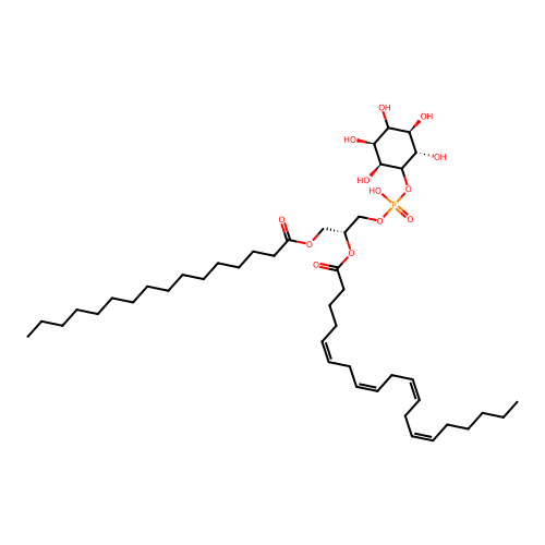 D-myo-Inositol, 1-((2R)-2-(((5Z,8Z,11Z,14Z)-1-oxo-5,8,11,14-eicosatetraenyl)oxy)-3-((1-oxohexadecyl)oxy)propyl hydrogen phosphate) structure